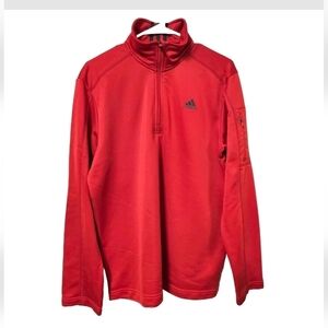 Adidas Men’s Quarter Zip Medium Active Sporty Performance Running Red Jacket